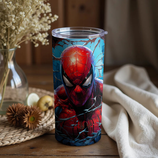 Detailed Spider Hero Graphic on Insulated Tumbler