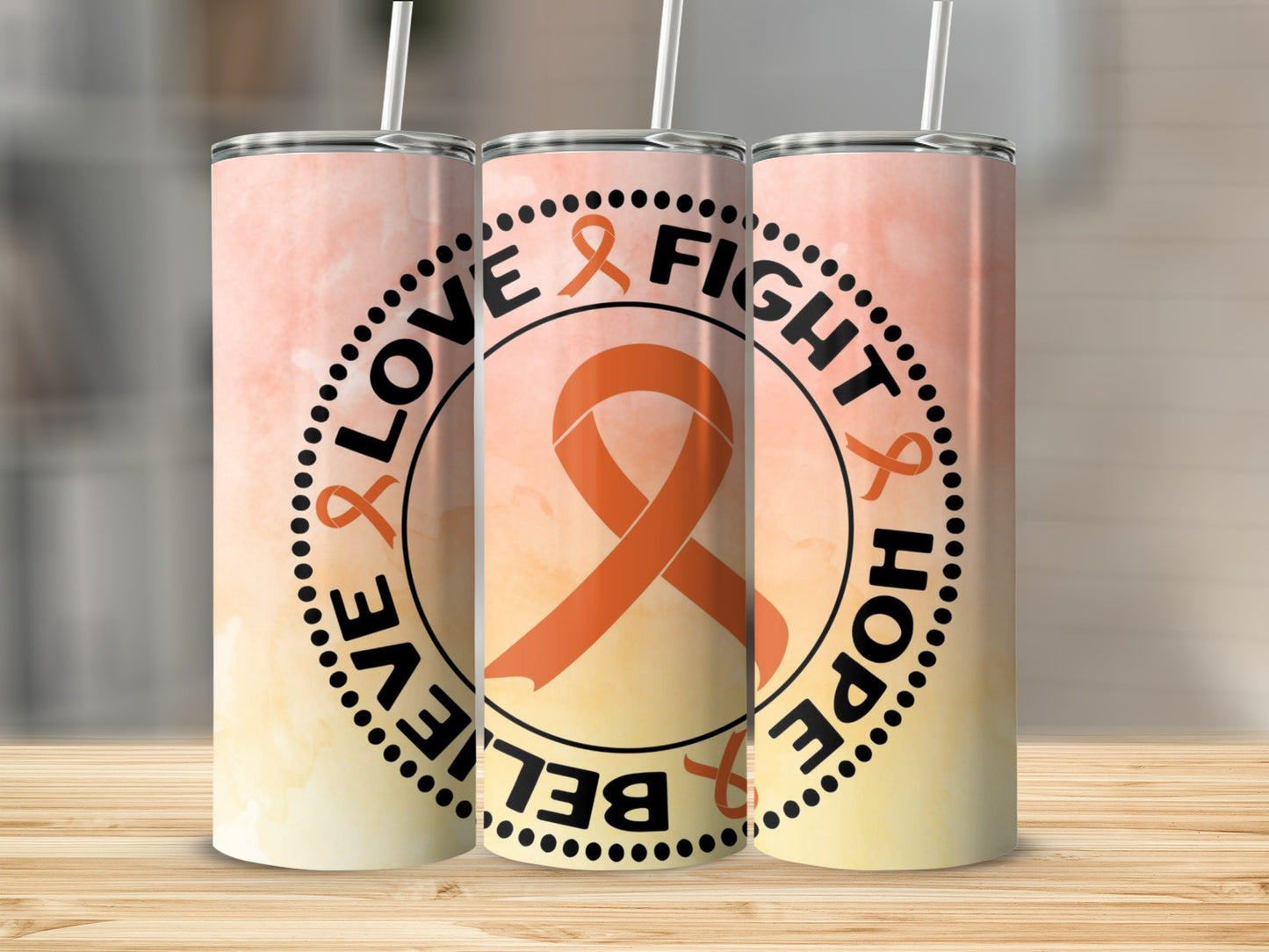 Believe Love Fight Hope Awareness Tumbler