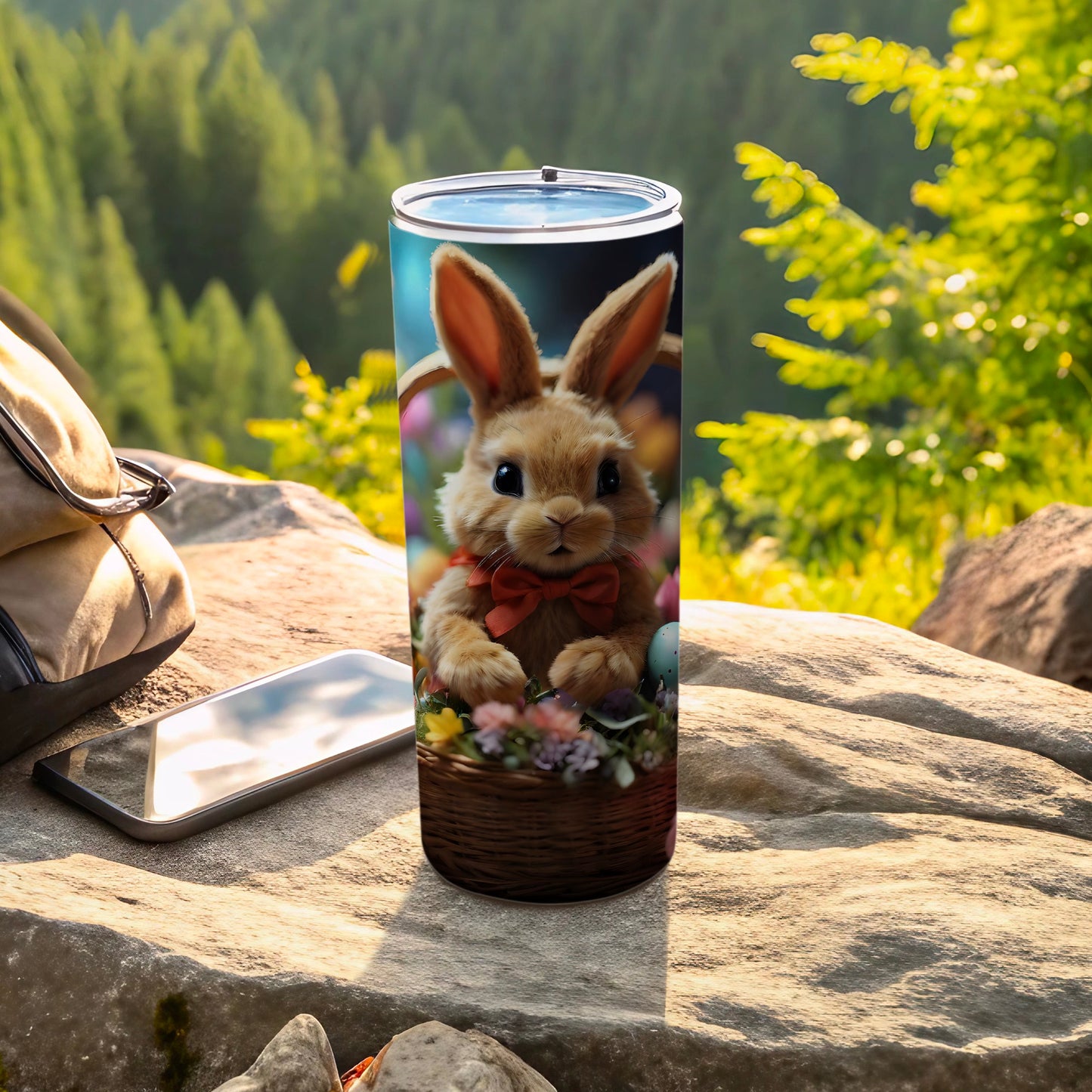 Cute Easter Bunny Basket Flowers Eggs Outdoors product type