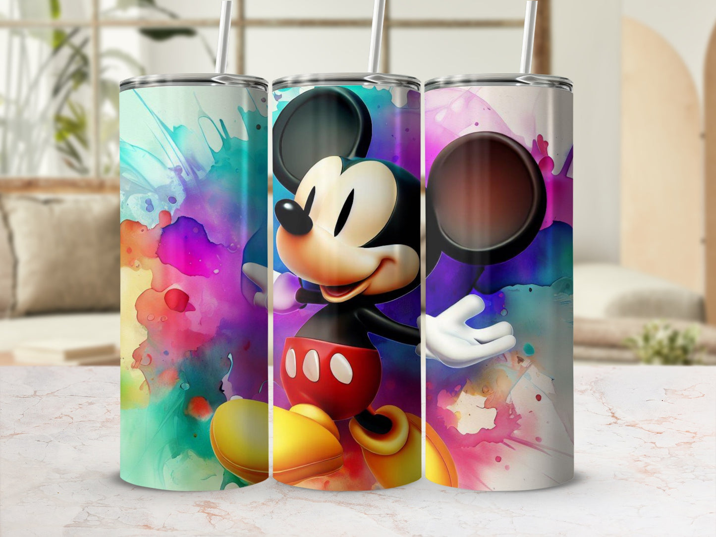 Colorful Mickey Mouse Design Tumbler for Kids and Adults