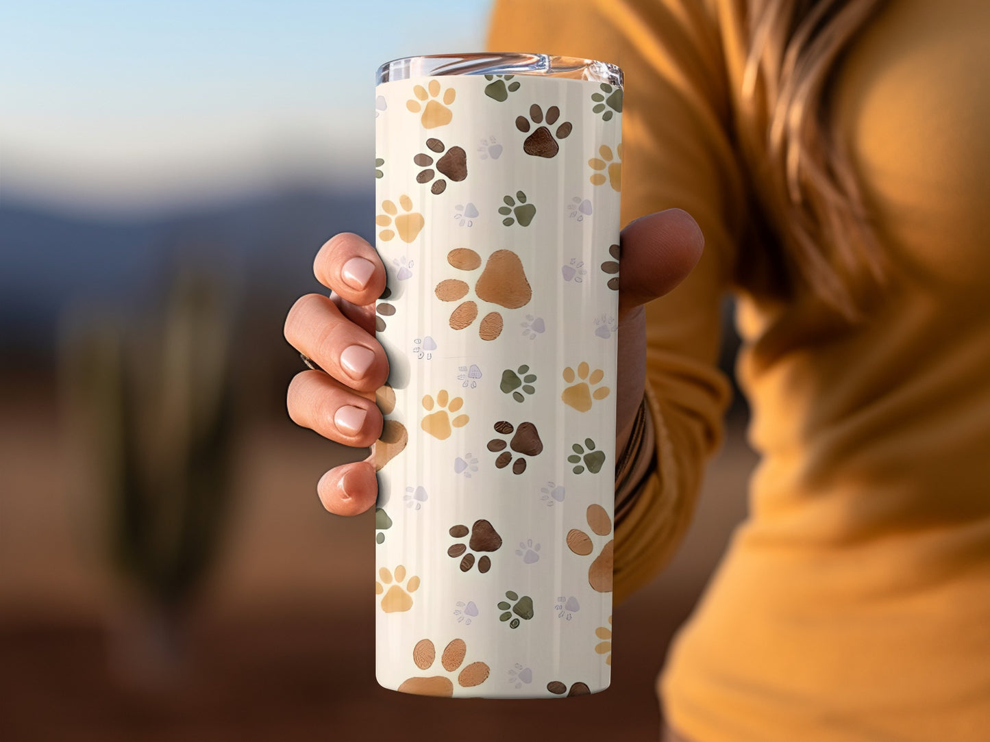 Paw Print Pattern Stainless Steel Tumbler for Drinks