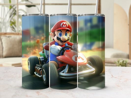 Mario Kart Racing Design Stainless Steel Tumbler