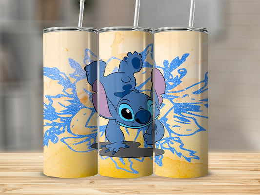 Cute Blue Cartoon Character Tumbler for Kids Drinkware