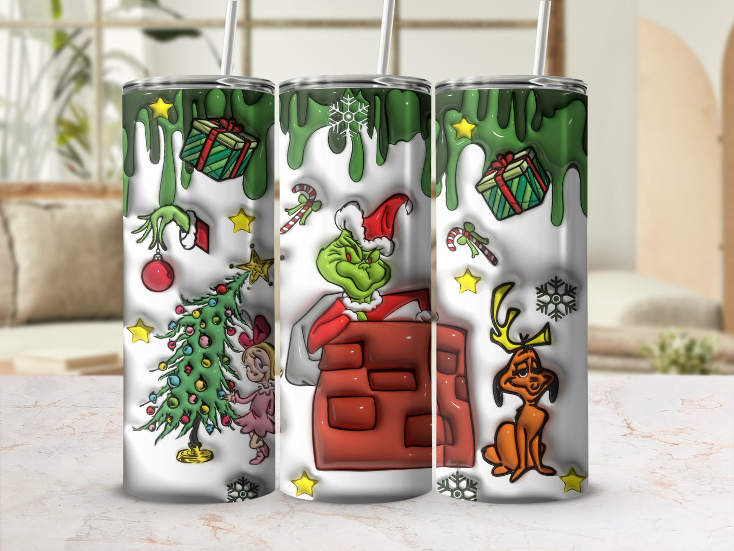 Festive Grinch and Christmas Design Tumbler Product