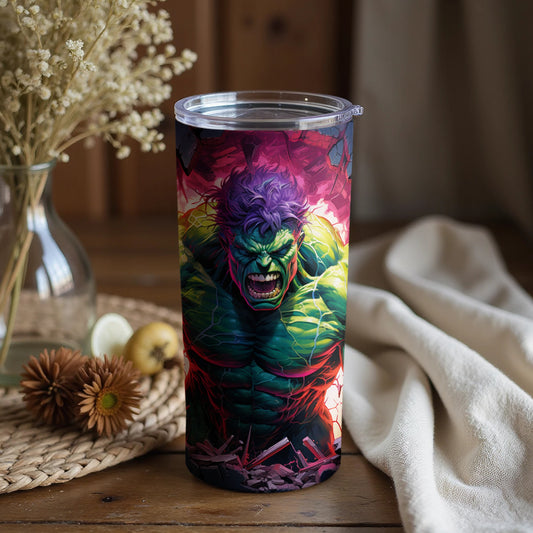 Colorful Marvel Character Illustration Travel Mug