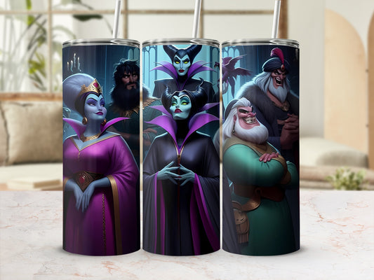 Dark Fantasy Villains Custom Tumbler with Straws