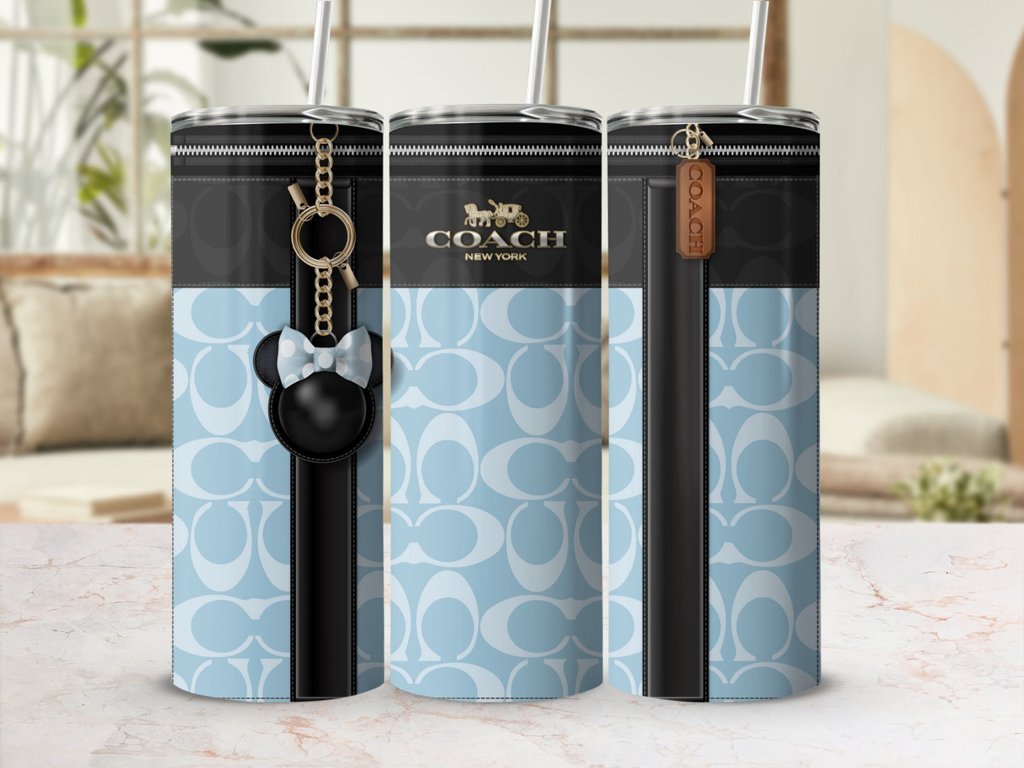 Stylish Customizable Coach Inspired Insulated Tumbler