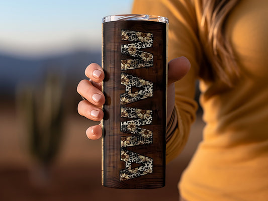 Stylish Leopard Print MAMA Insulated Tumbler Cup