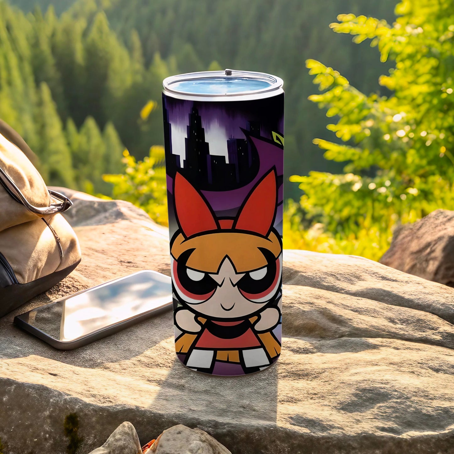 Cartoon City Themed Tumbler with Character Design