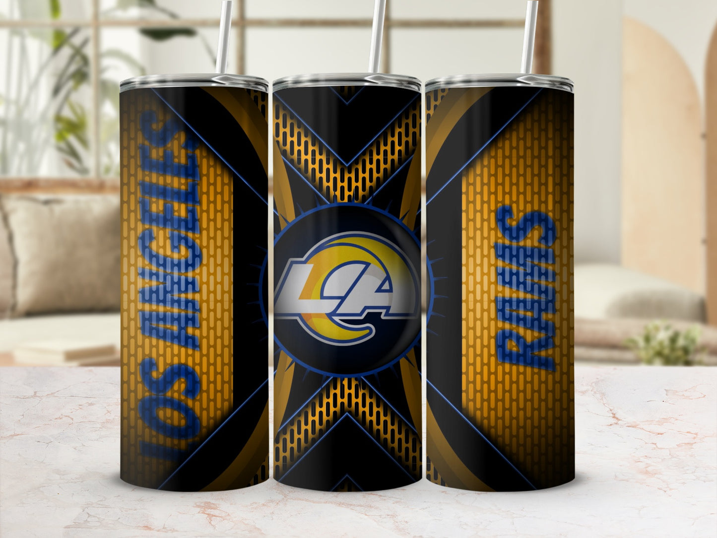 Los Angeles Rams In Official Colors And Logo Tumblers