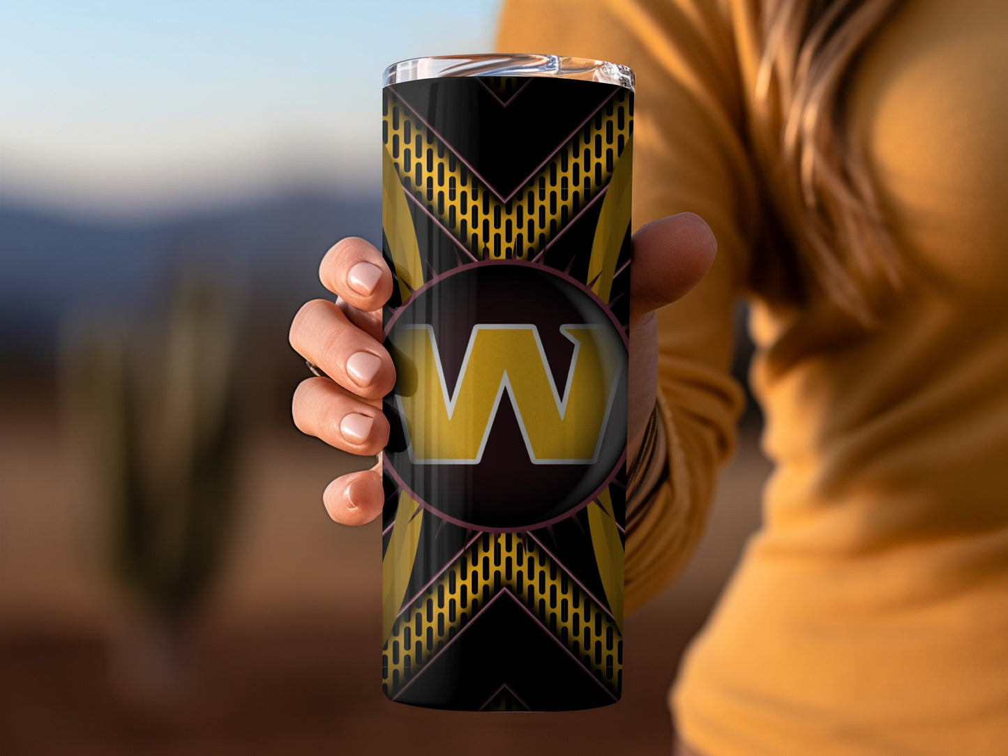 Washington Commanders Logo Abstract Art Design Tumblers