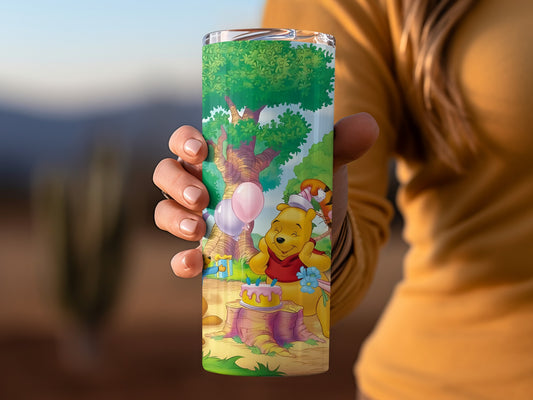 Pooh Friends Celebration For a Birthday With Forest View Tumblers