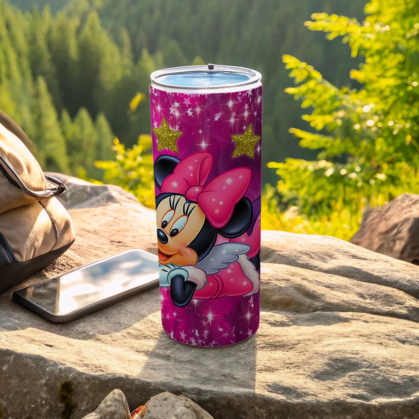 Minnie Mouse Pink Sparkle Design Tumbler Cup