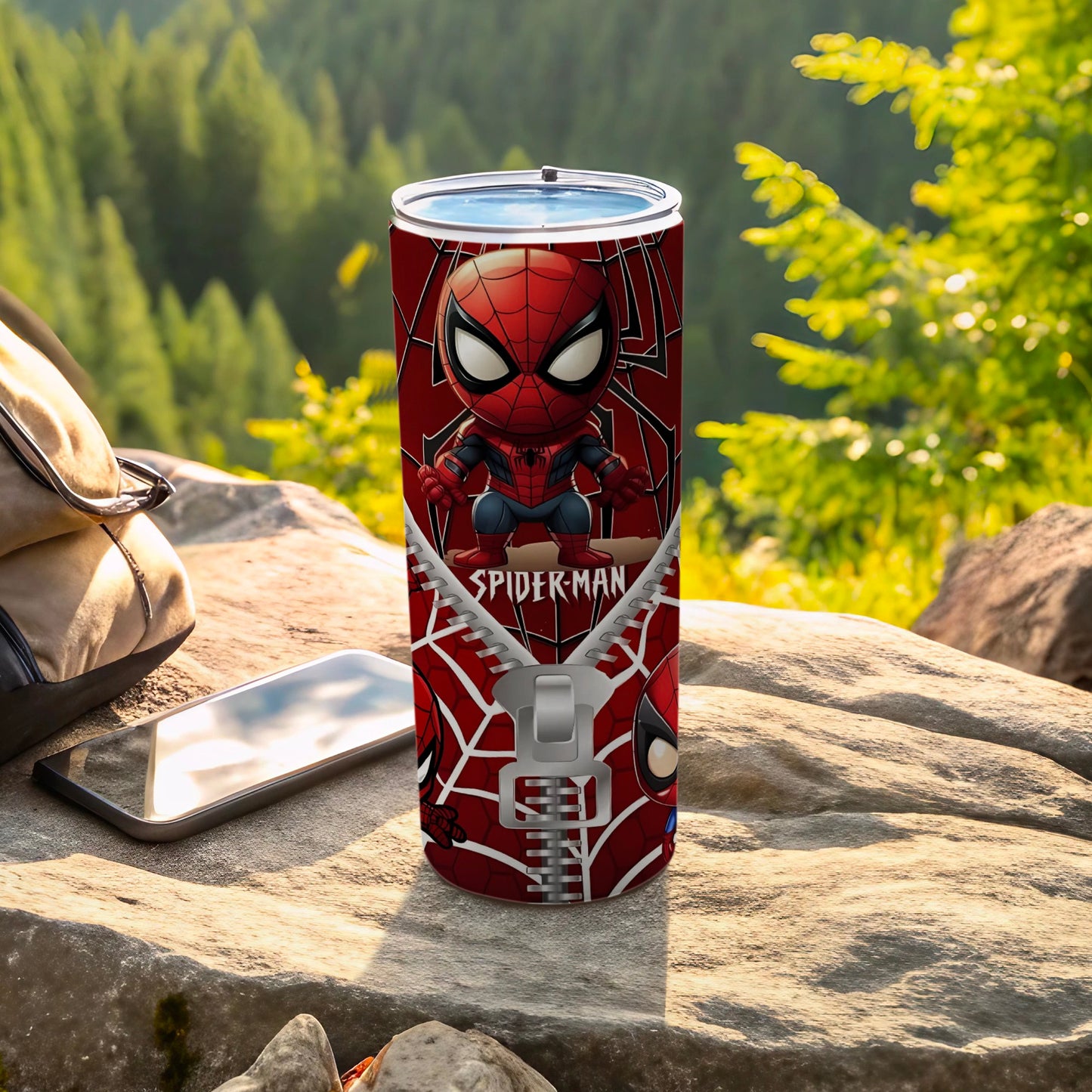 Adorable Spider-Man Themed Tumbler Travel Mug for Fans