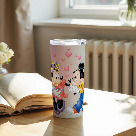 Minnie and Mickey Love Heart Design Tumbler Cup