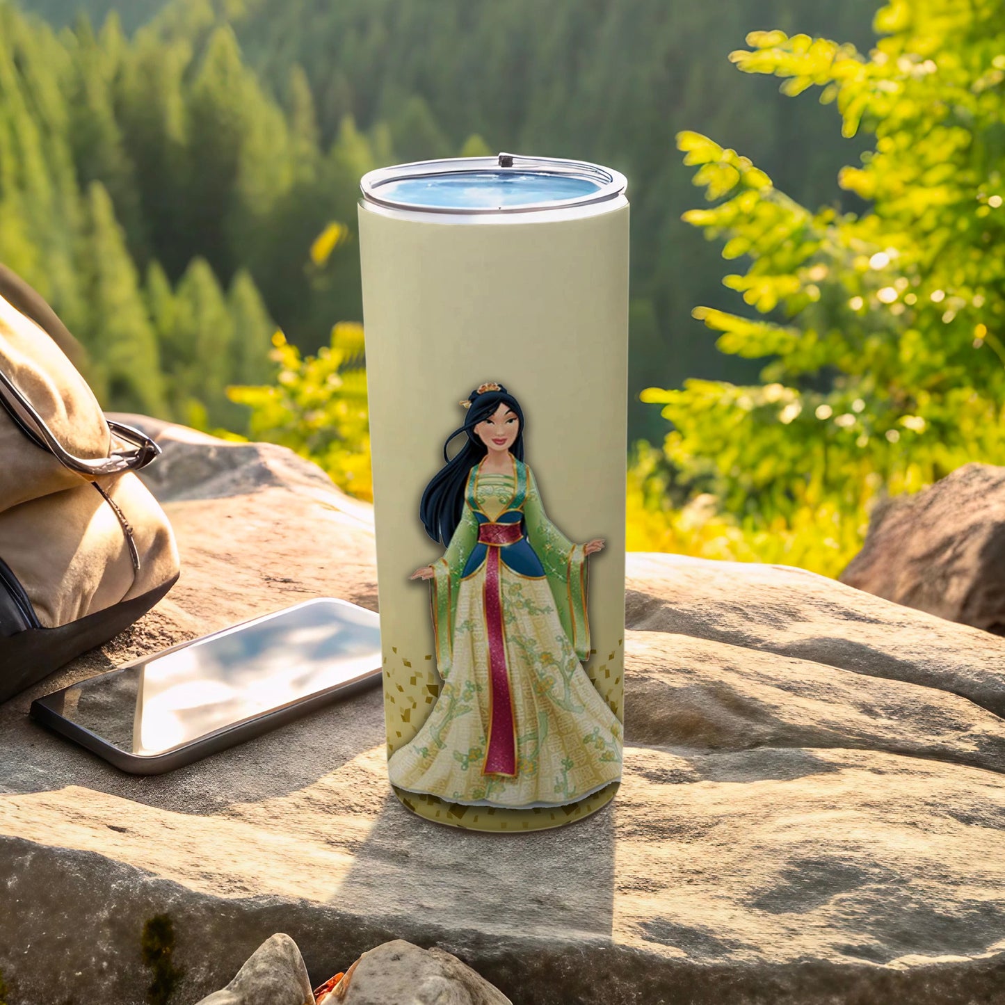 Beautiful Travel Mug with Forest Scene and Character