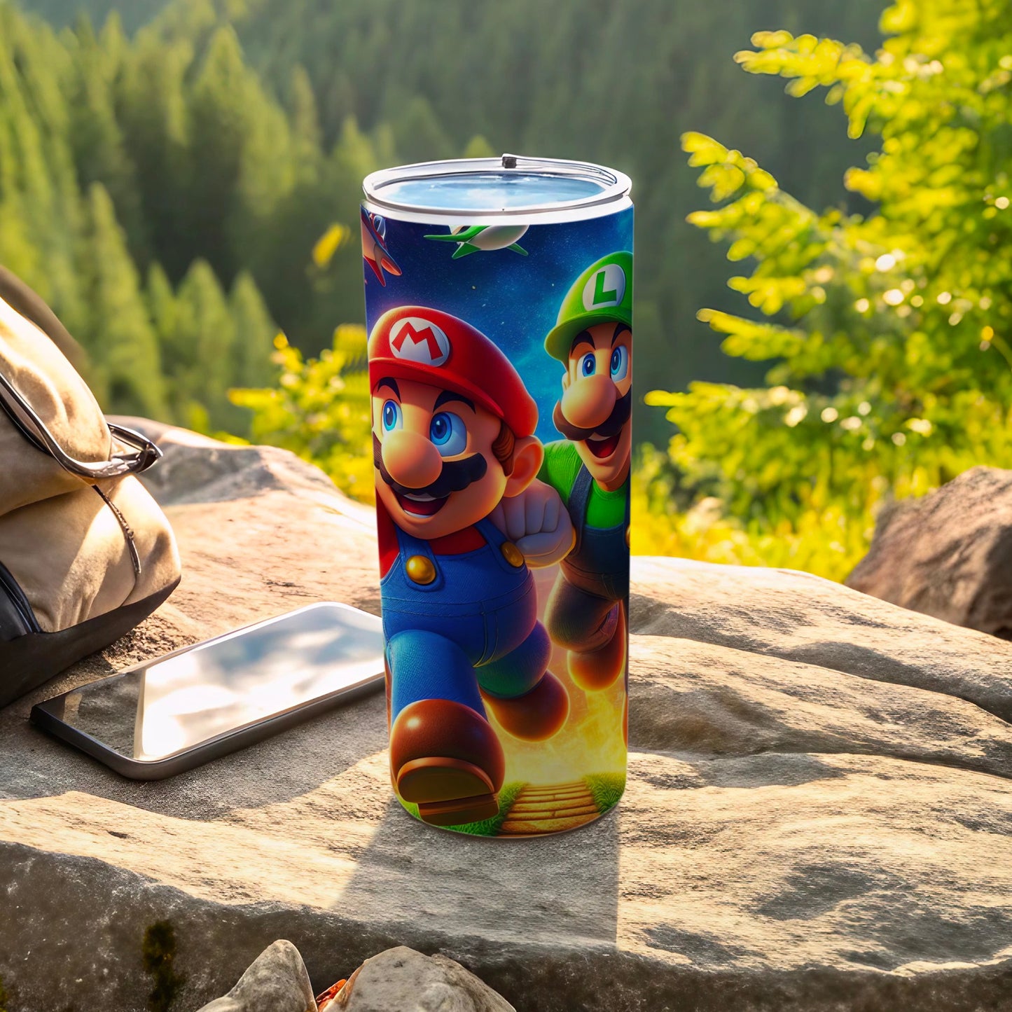 Mario and Luigi Adventure Design Travel Tumbler