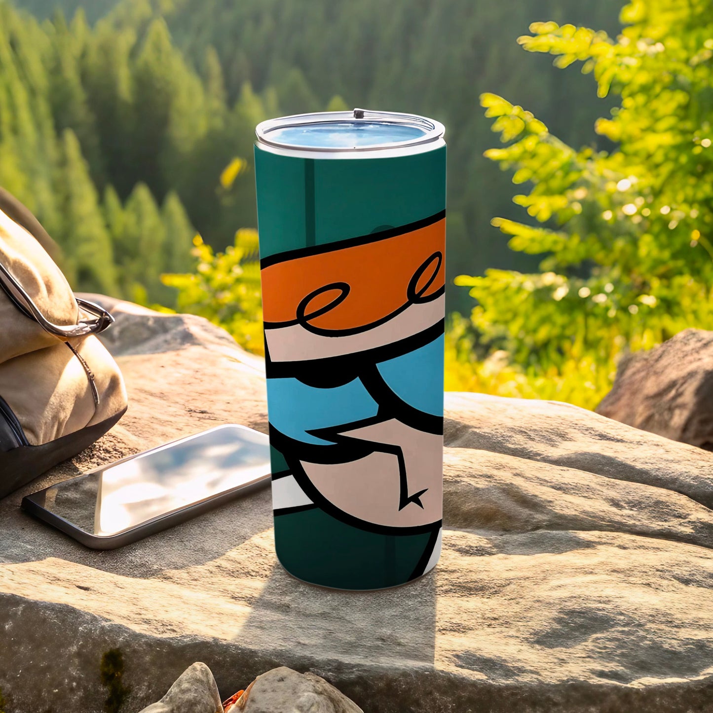 Abstract Colorful Outdoor Tumbler for Hiking Adventures