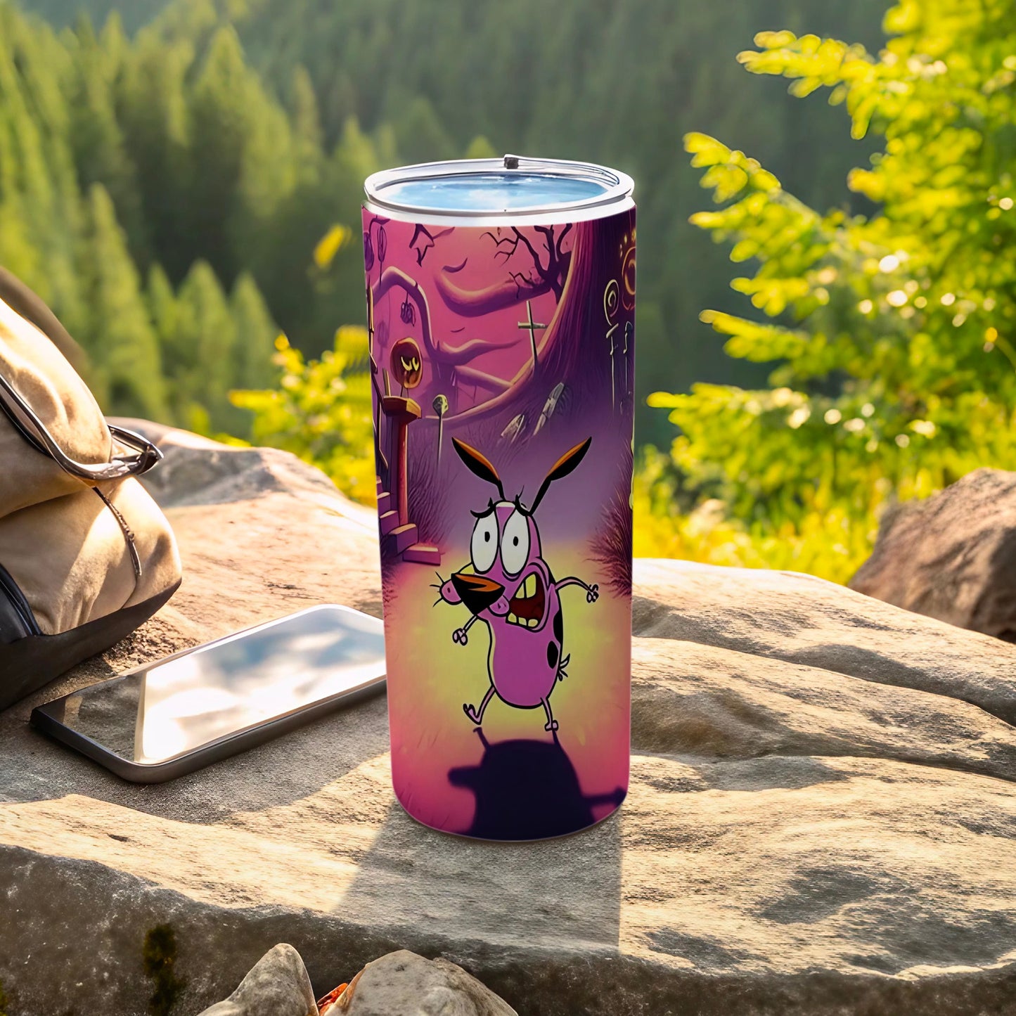Courage the Cowardly Dog Tumbler Travel Mug Cartoon Design