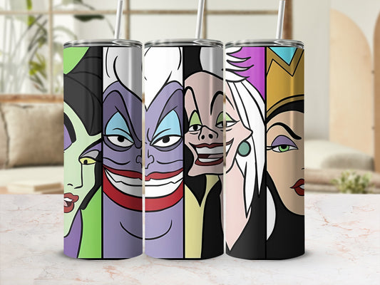 Classic Villains Artwork Stainless Steel Tumbler Cup