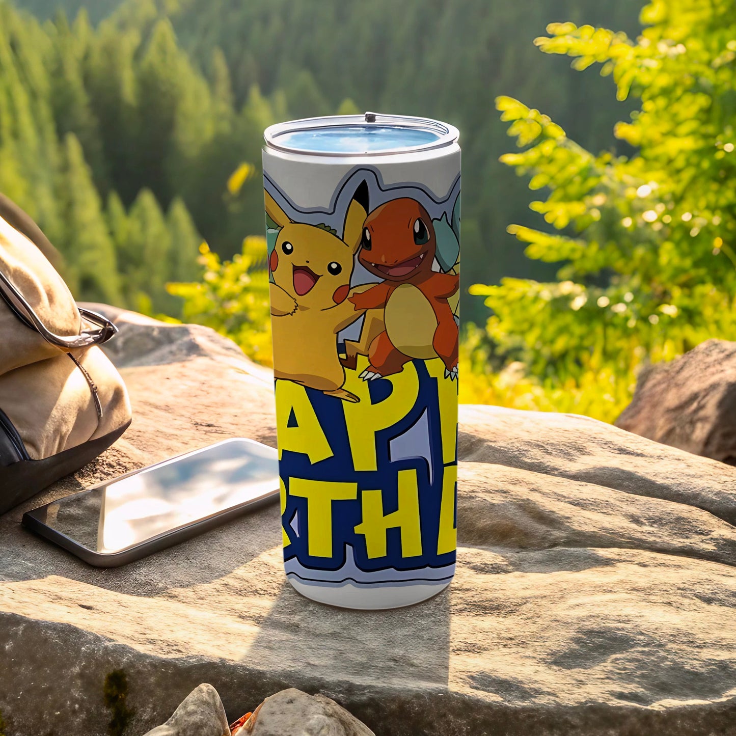 Pikachu And Charmander Happy Birthday Tumbler