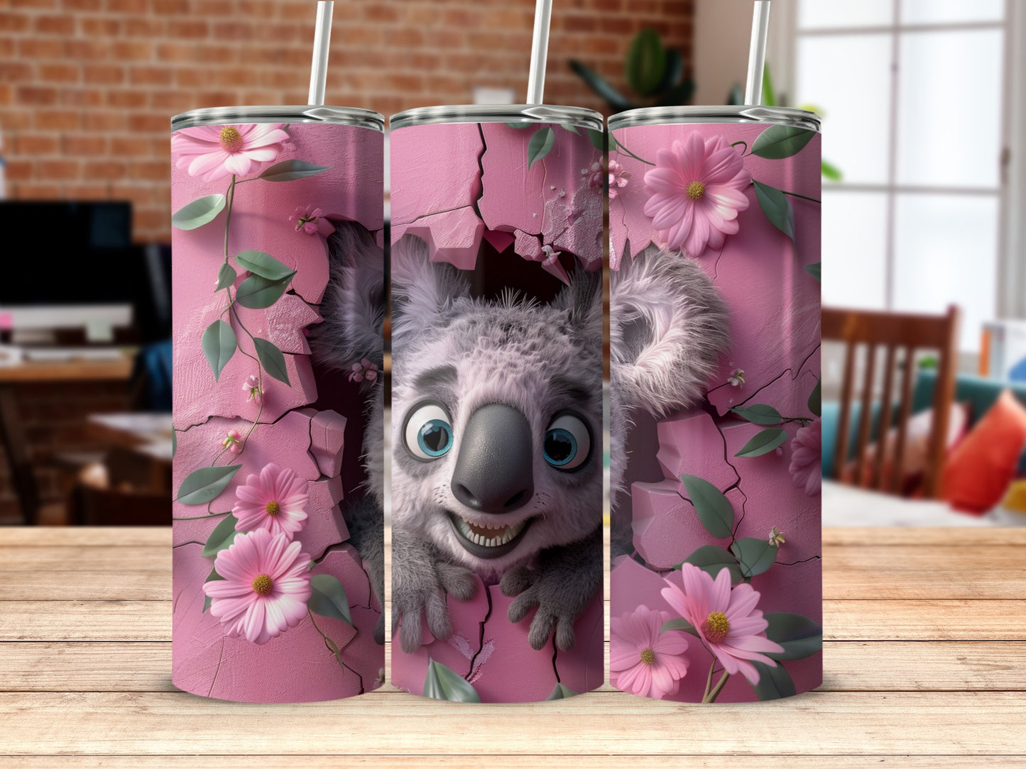 Smiling Koala Peek Pink Cracked Wall Flowers Product Type
koala tumbler
pink koala design
cracked wall graphic
cute animal print
smiling koala art
floral tumbler
koala lover gift
unique beverage
fun drinkware
wildlife koala
pink flower design
tumbler wrap art
animal character
happy koala
textured design
nature inspired
aesthetic tumbler
sweet animal
creative graphic
cartoon koala
