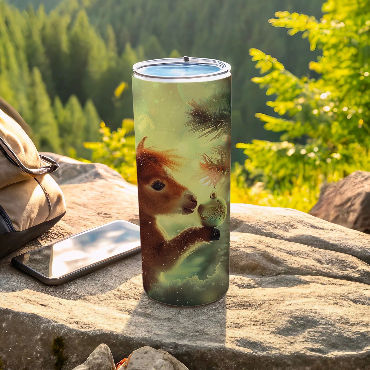Cute Foal with Ornament in Outdoors Tumbler Cup