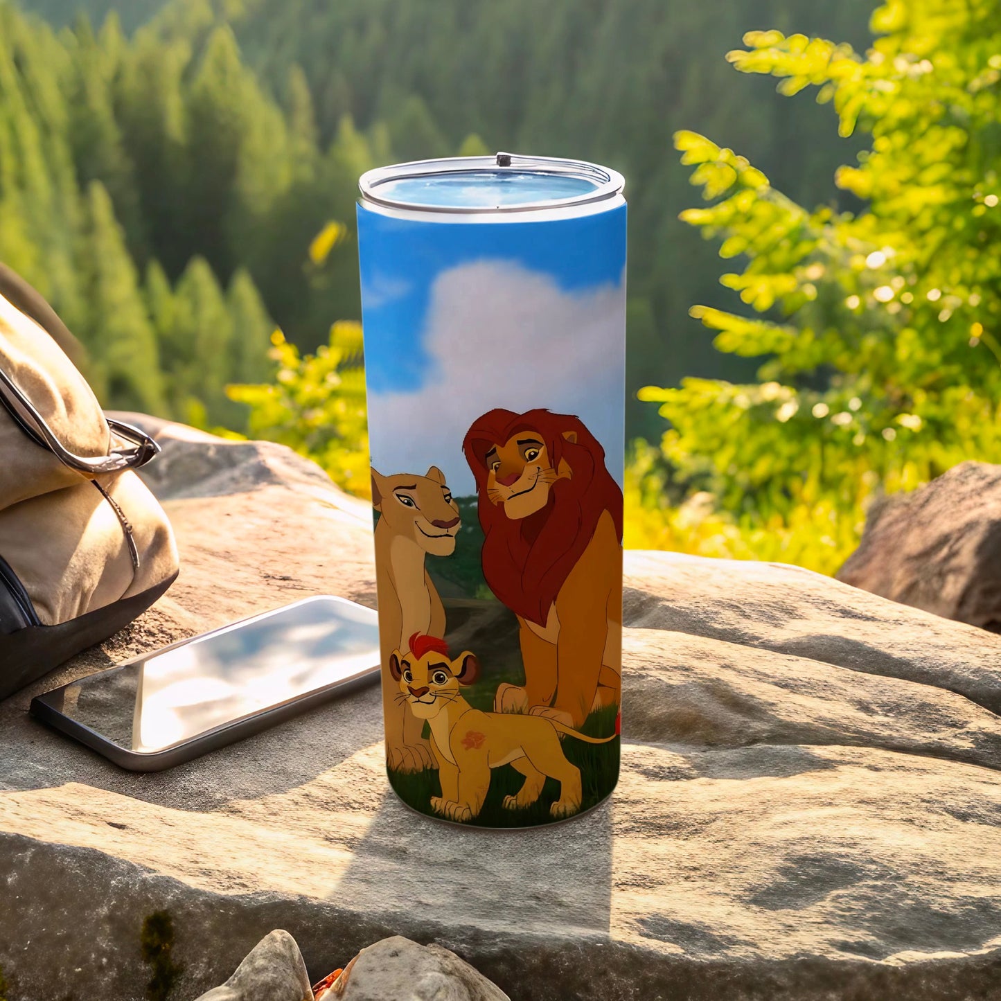 Lion Family Design Tumbler for Outdoor Adventures
