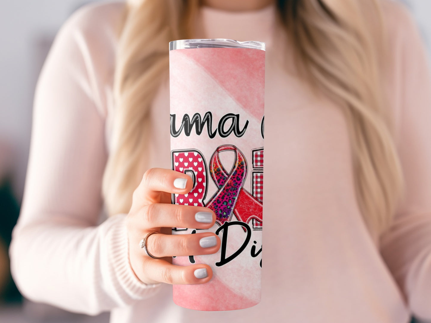 Mama of a Warrior Pink Ribbon Tumbler Drinkware