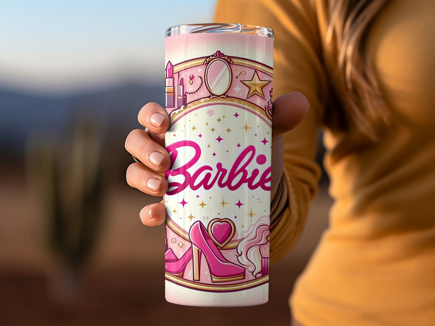 Barbie Inspired Style and Beauty in a Circle Frame Tumblers