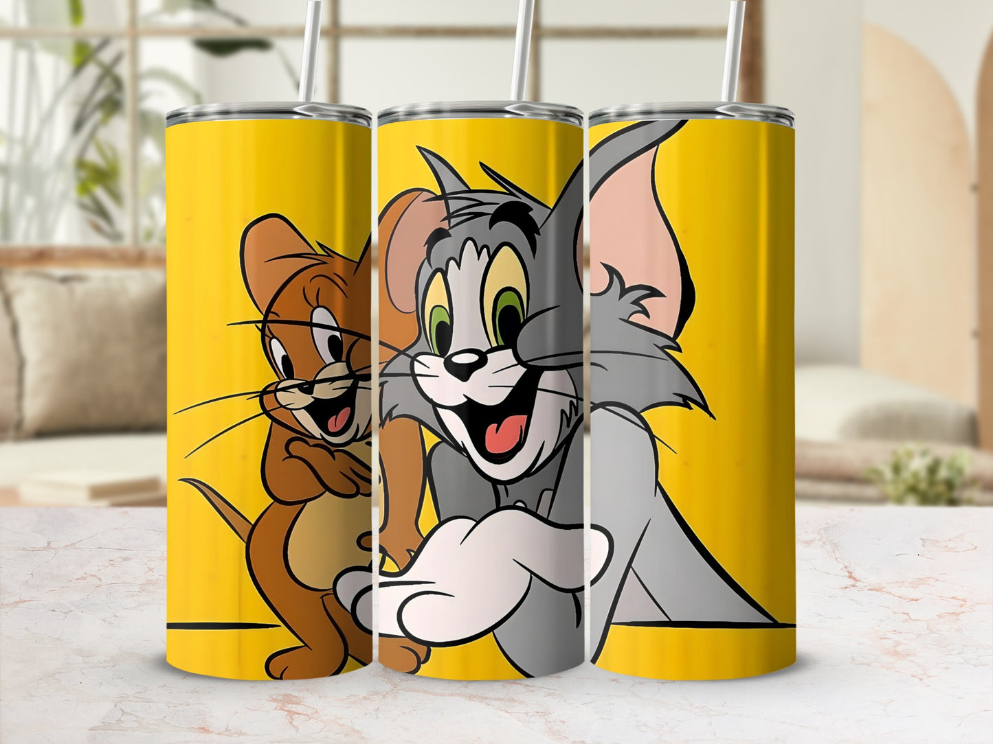 Tom and Jerry Design Stainless Steel Tumbler