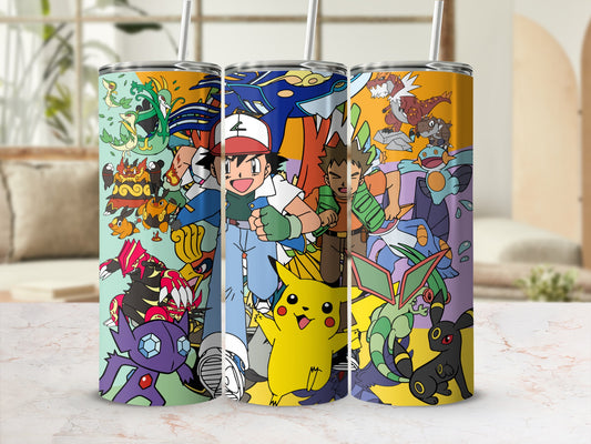 Colorful Anime Characters Design Insulated Tumbler Cup
