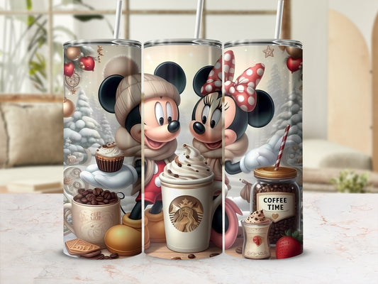Mickey and Minnie Christmas Hot Cocoa Tumbler Cup