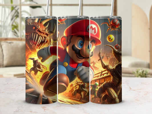 Epic Mario Adventure Scene Insulated Tumbler Cup