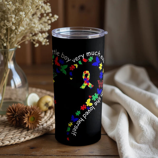 Puzzle Pieces Heart with Love for Little Boy Tumbler
