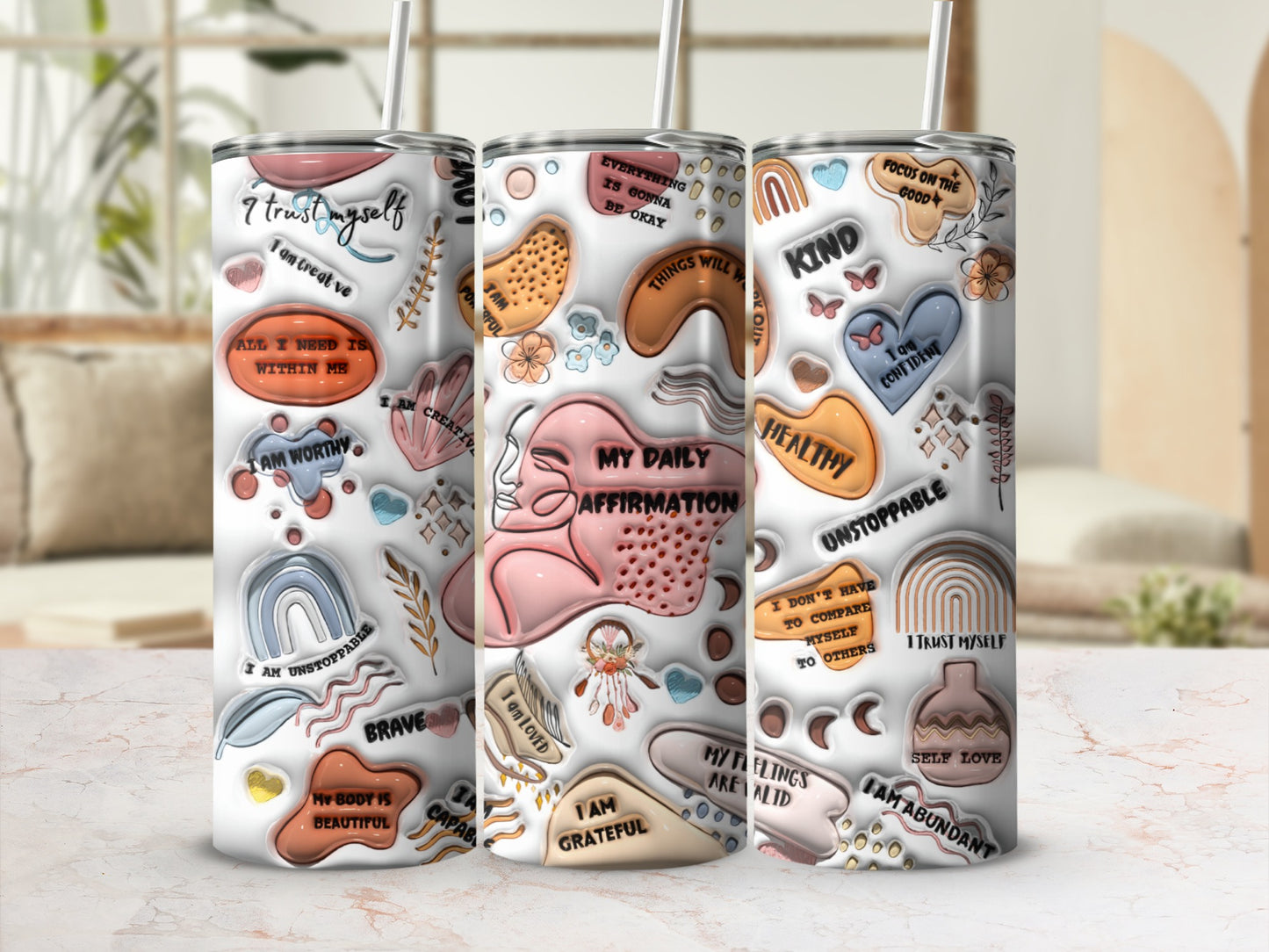 Motivational Quotes and Affirmations Design Tumbler