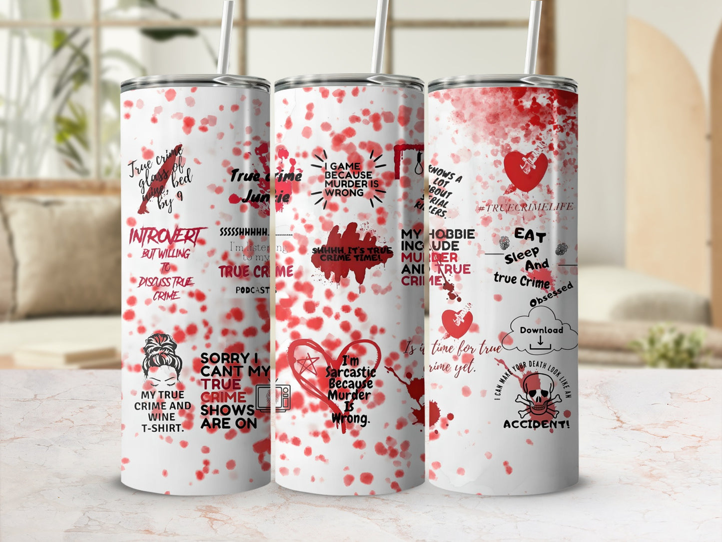 True Crime Enthusiast Quote Design Tumbler Product