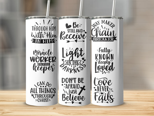 Inspirational Quotes Tumbler With Lid and Straw