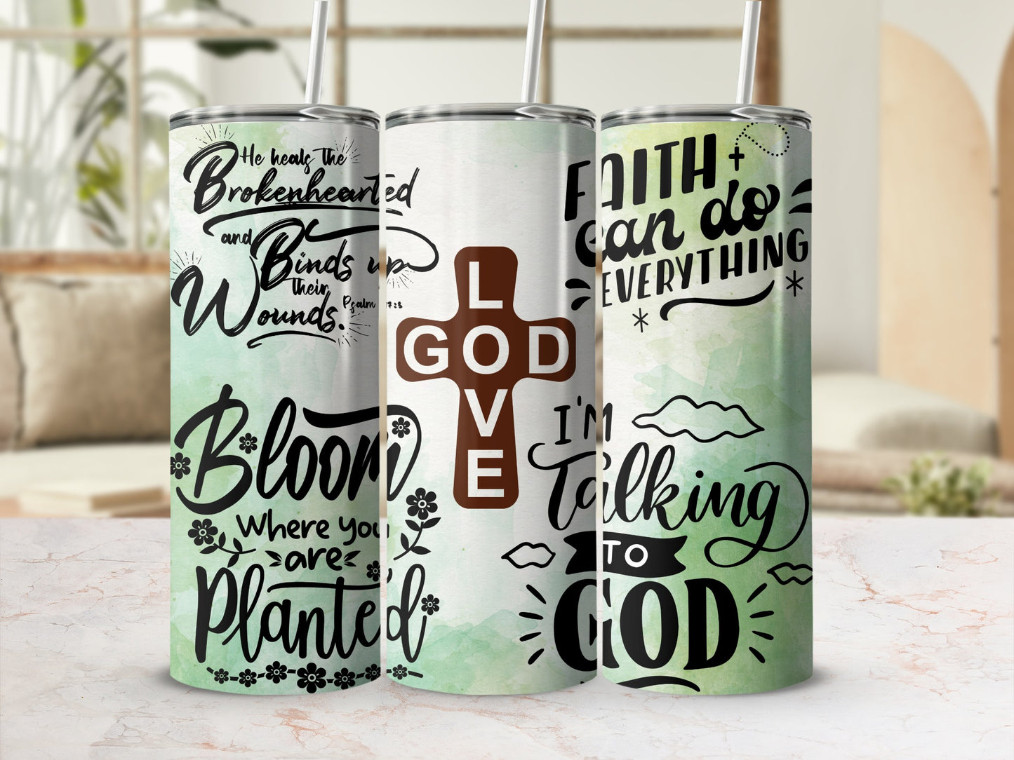 Inspirational Faith Based Motivational Tumbler Set