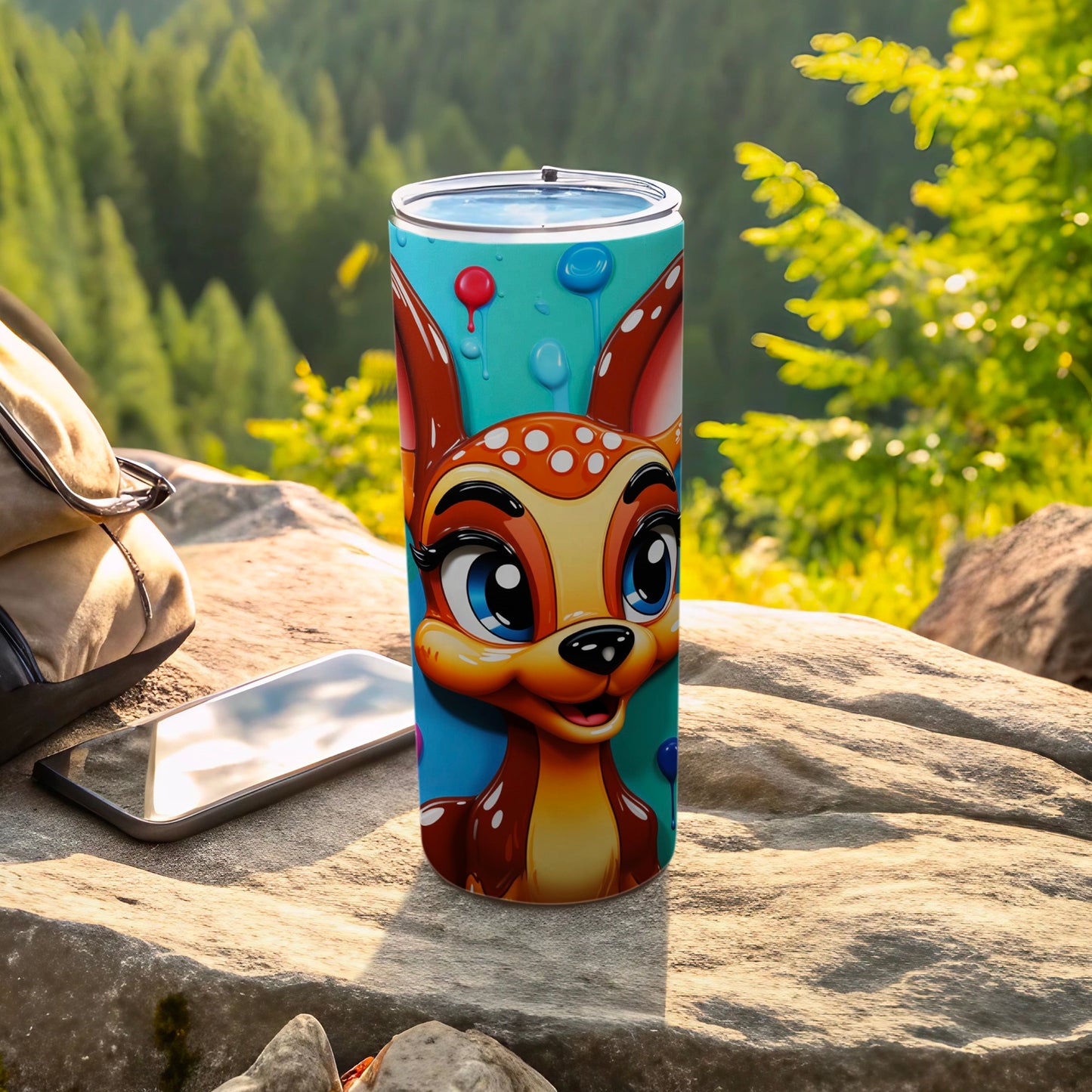 Adorable Deer Character Insulated Tumbler for Outdoor Adventures
