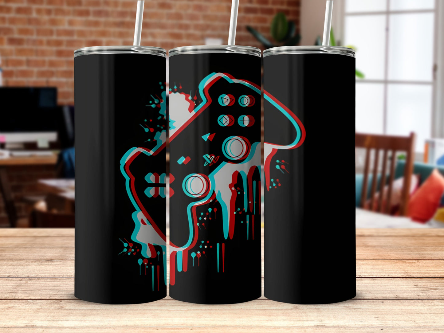 Gaming Controller Design Black Tumbler for Enthusiasts