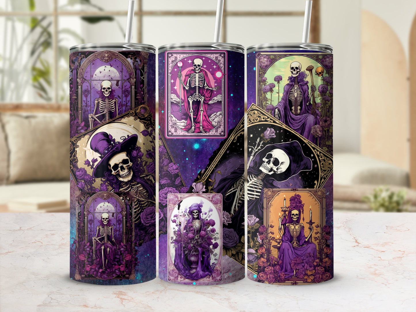 Gothic Skeleton Art Insulated Tumbler Collection