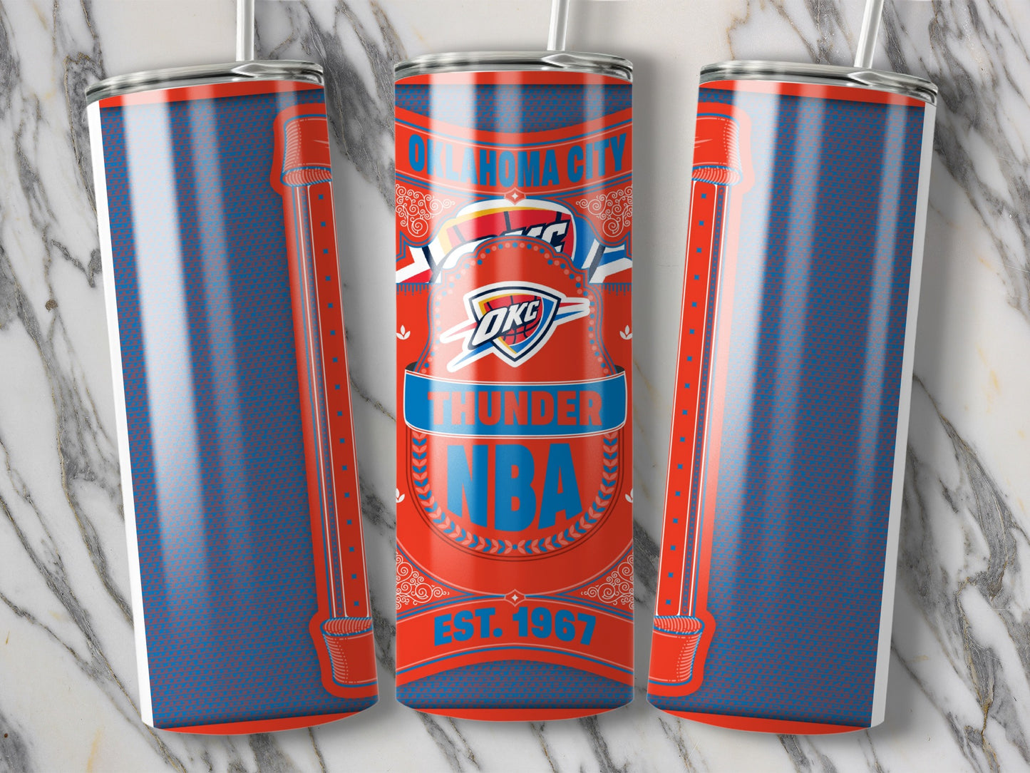 Oklahoma City Thunder NBA Basketball Logo Retro Design Tumbler