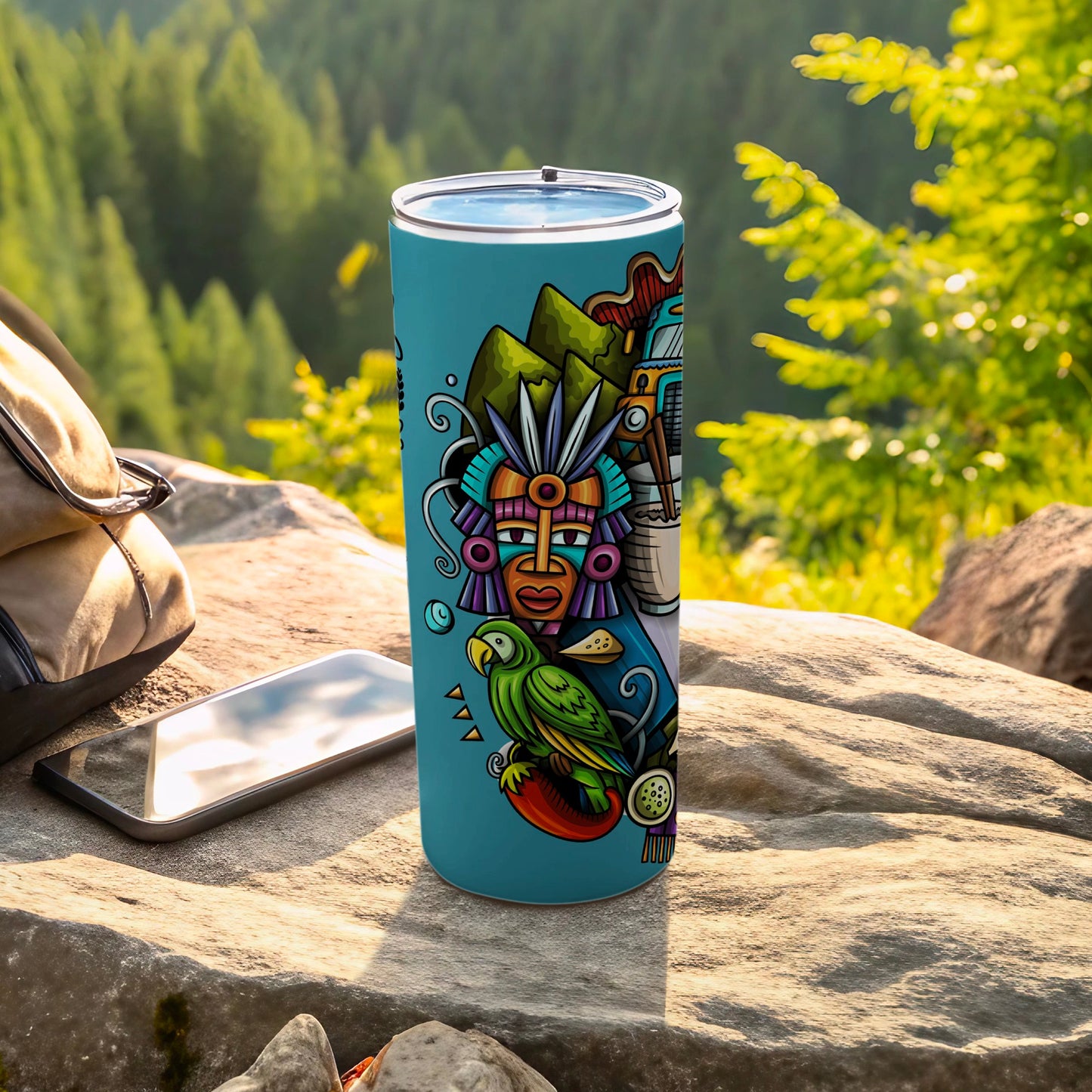 Colorful Aztec Themed Tall Tumbler Travel Drinkware