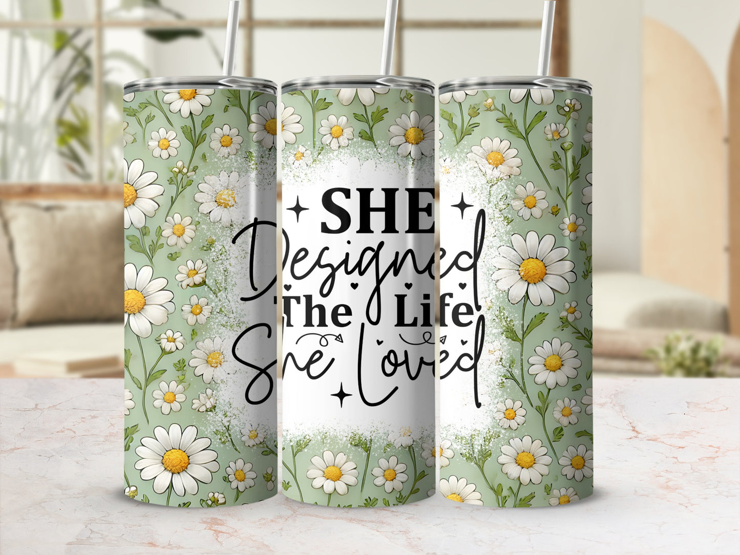 She Designed The Life She Loved Floral Tumbler