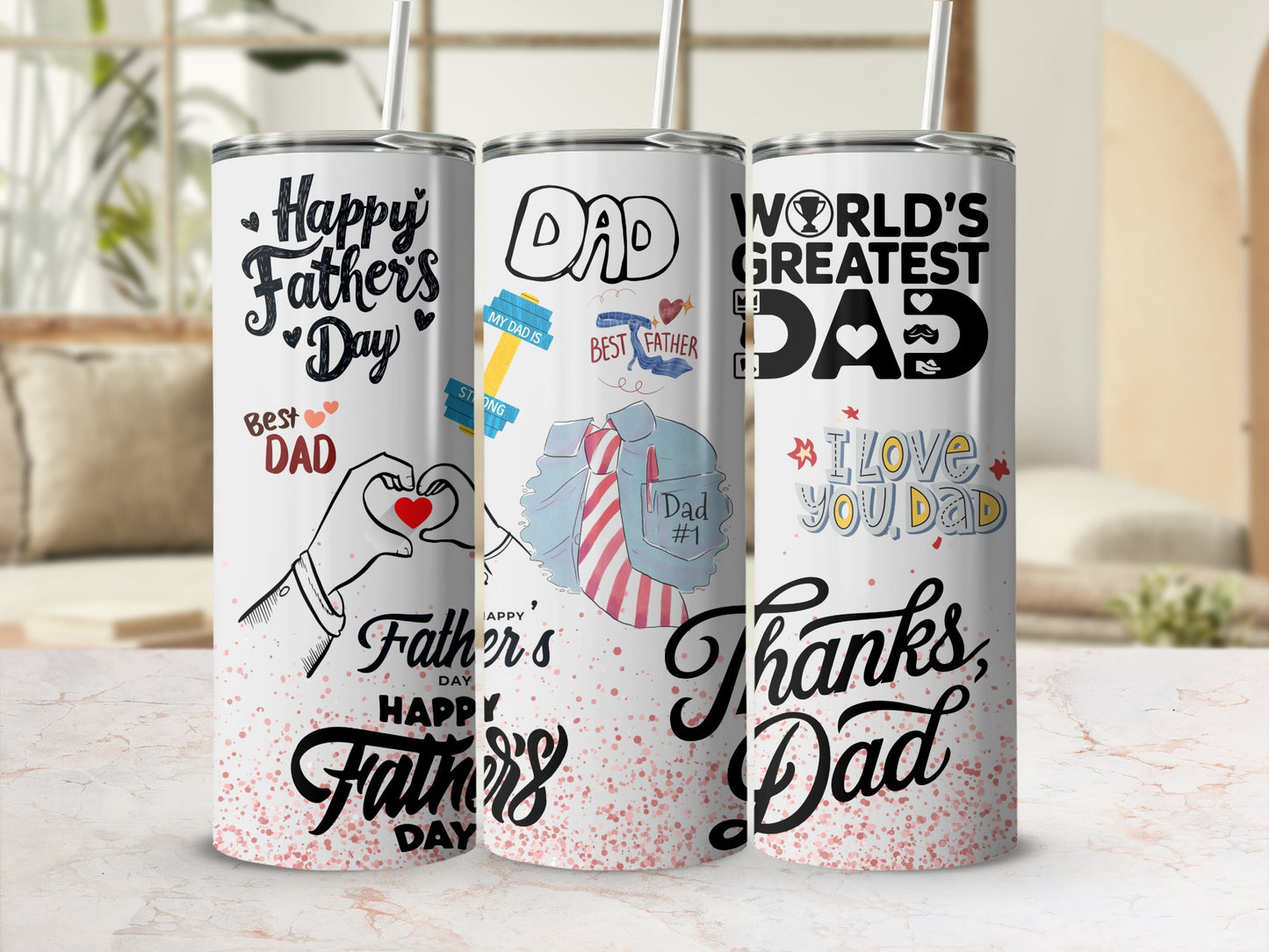 Happy Fathers Day Custom Design Tumbler for Dad