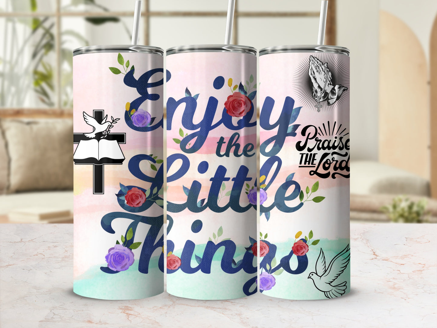Religious Inspirational Quotes Stainless Steel Tumblers