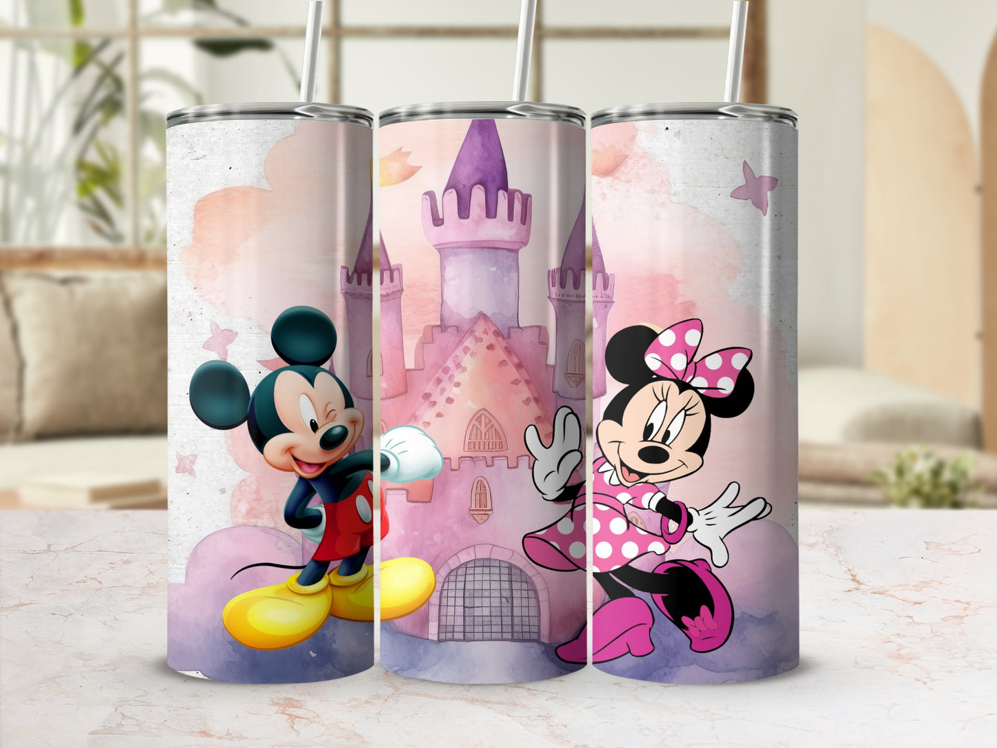 Mickey Mouse and Minnie Mouse Castle Tumbler
