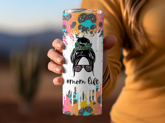 Trendy Colorful #mom life Double-Walled Tumbler