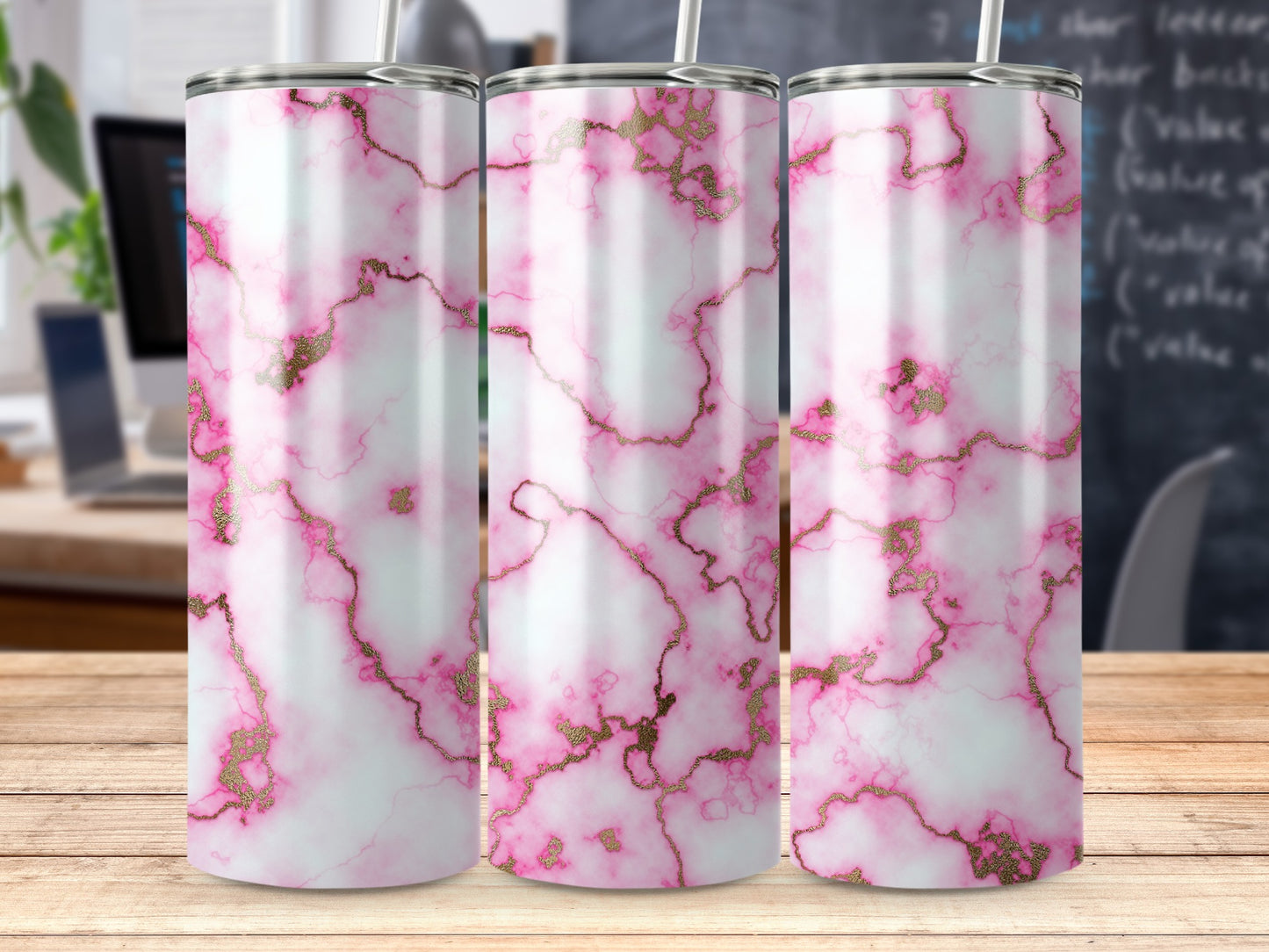 Pink White Gold Marble Pattern Tumbler product type